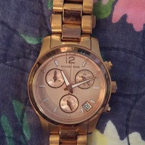 Rose Gold stainless steel MK watch